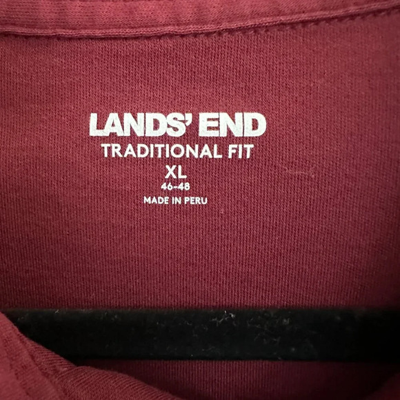 Lands' End Maroon‎ Long Sleeve Polo  Size X-Large, long sleeve polo, polo - Picture 3 of 7